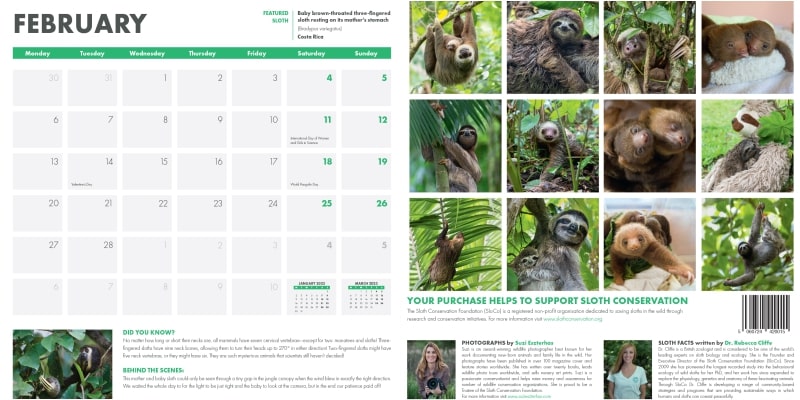 sloth calendar 2023